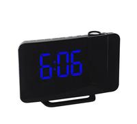 WAFOHSR Radio FM LED Réveil Numérique Intelligent Montre Table Horloges Électroniques De Bureau USB avec Projecteur Temps 180 ° Snooze Projection Claire(Blue)