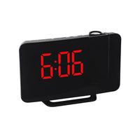 WAFOHSR Radio FM LED Réveil Numérique Intelligent Montre Table Horloges Électroniques De Bureau USB avec Projecteur Temps 180 ° Snooze Projection Claire(Red)