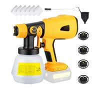 WAFOHSR Remplacement Du Pulvérisateur De Peinture Sans Fil, Batterie 20V Max, Électrique Portatif Avec Récipient 1000ML RéGlage PréCis(Yellow)