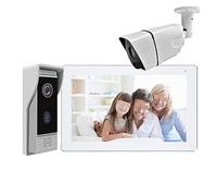 WAFOHSR Téléphone D'entrée Vidéo 1080P Écran Tactile 7 Pouces WiFi Interphone Caméra Résidentiel Visiophone Sonnette Audio Bidirectionnel(203-86721-Camera Add 32G TF Card)