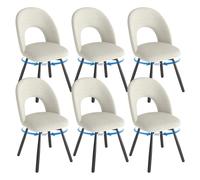 WAFTING Chaise pivotante Salle à Manger Lot de 6,chaises rembourrée en Lin,avec Pieds en métal,Chaise de Table a Manger avec Dossier ajouré, adaptée Cuisine,chaises Salon，Gris Clair