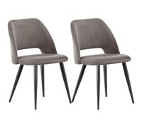 WAFTING Lot de 2 Chaises de Salle à Manger, Chaise avec Velours Côtelé en Éponge Épaisse, Chaise de Cuisine avec Pieds Métalliques Séparés, pour Salle à Manger, Cuisine et Réception, Marron