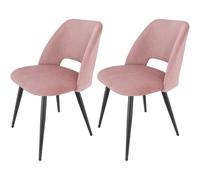 WAFTING Lot de 2 chaises de Salle à Manger en Velours côtelé avec Rembourrage en Velours côtelé épais et Pieds en métal séparés, pour Salle à Manger, Salon, Chambre à Coucher et réception, Roses