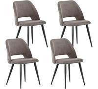 WAFTING Lot de 4 Chaises de Salle à Manger, Chaise avec Velours Côtelé en Éponge Épaisse, Chaise de Cuisine avec Pieds Métalliques Séparés, pour Salle à Manger, Cuisine et Réception, Marron