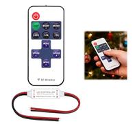 Wafuesh Contrôleur de Bande LED 5A avec Télécommande RF sans Fil - Gradateur Mini pour LED 5-24V - Contrôle de COB et SMD 5050 3528 2835 5630 - 8 Effets Dynamiques et Réglage de la Luminosité