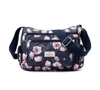 Wafybsre Sac à bandoulière décontracté pour femme, plusieurs poches, en nylon, sac à bandoulière, sac de messager, sac à main, léger, imperméable, sac anti-vol, 10.6 * 4.3 * 7.8 INCH