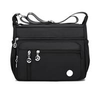 Wafybsre Sac à bandoulière multi-poches pour femme, Noir , 28x12x20cm