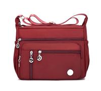 Wafybsre Sac à bandoulière multi-poches pour femme, Rouge, 28x12x20cm