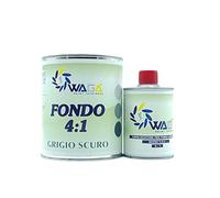 Waga Paint Tecniques - Fonds acrylique pour brouillerie Polyuréthane Remplissage 1 L Catalyse 4:1 avec catalyseur Basse Voc 250 ml (Gris foncé)