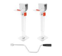Wagenheber pour Camping-car - Capacité 2 t, lot de 2 pièces, chandelle de levage avec support de connexion pivotant à 90°, réglage de hauteur 42-56 cm, supports pour remorques lourdes (Blanc)