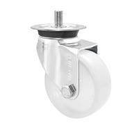 WAGNER Roulette pivotante - diamètre Ø 75 mm, hauteur totale 100 mm, acier galvanisé, blanc, plaque avec filetage M10x17, capacité de charge 60 kg - 03208101