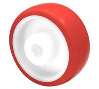 Wagner 04988001 Roulette pivotante souple fixe pour meuble Diamètre 80 mm Rouge/blanc Charge maximale 55 kg