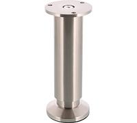 WAGNER Pied de Meuble/Pied de Meuble/Pied réglable - Design - Ø 40/60 x 150-170 mm, Ajustable, Aspect INOX Nickel Mat, avec Plaque de Montage diamètre Ø 60 mm - 12038001