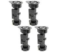 Wagner 12041600 Lot de 4 Pieds de Meuble réglables en Plastique Noir Diamètre 57 x 115-185 mm avec Plaque à Visser