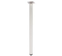 Wagner 12116001 Pied de Meuble Classique rétro Ø 30 x 600 mm Plaque de Fixation intégrée 60 x 60 mm Filetage intérieur Ø 10 mm Acier Aspect Acier brossé