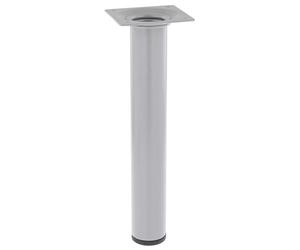 Wagner 12122001 Pied de Meuble Classic rétro Ø 30 x 200 mm Plaque de Fixation intégrée 60 x 60 mm Filetage intérieur Ø 10 mm Acier revêtu par pulvérisation Aluminium argenté - 12122001