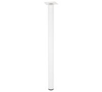 Wagner 12165001 Pied de Meuble Classique rétro Ø 30 x 500 mm Plaque de Fixation intégrée 60 x 60 mm Filetage intérieur Ø 10 mm Acier revêtu par pulvérisation Blanc