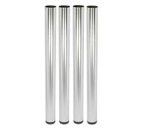 Wagner 12339204 TENO Pied de Meuble 4 pièces Ø 60 x 710 mm + Accessoires en Acier brossé Aspect Acier Inoxydable