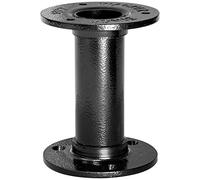 Wagner 12501001 Pied de Meuble Industriel Pipe - Diamètre 30 x 100 mm avec Deux plaques de Fixation Ø 75 mm Acier revêtu par pulvérisation Noir