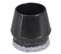 Wagner 15065999 Lot de 4 capuchons ronds pour tube en acier, Pied pour Meuble, Diamètre 16-19/17-22 x 23 mm, Feutre à l'abrasion 9 mm, Plastique Noir