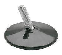 Wagner 15427901 Pied de nivellement Design avec rotule Ø 70 mm, Noir, vis sans tête M10 x 25 mm, Patins pour Meubles en Plastique Noir, diamètre 50 mm Inclus, fabriqué en Allemagne