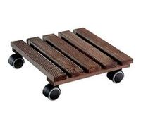 WAGNER Support à roulettes pour Pot de Fleur Country 28 x 28 x 8 cm d'intérieur I Roule Pot en Bois Massif antidérapant certifié FSC®, Palissandre I Capacité de Charge 100 kg I Made in EU - 20020301