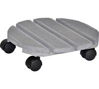 WAGNER Support à roulettes pour pot de fleur CREO Ø 29 x 8 cm I intérieur + extérieur I Roule pot en en bois massif antidérapant certifié FSC®, gris I Capacité de charge 100 kg I Made in EU - 20086401