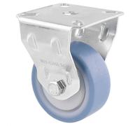 Wagner 23775101 Deluxe Roulette fixe souple pour meuble, diamètre 50 mm, hauteur 70 mm, acier galvanisé, bleu/blanc, plaque de vissage 50 x 50 mm, capacité de charge 50 kg