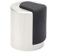 WAGNER Butoir de porte à VISSER au sol - diamètre Ø 25 x 30 mm, butoir design en zinc satiné moulé sous pression d'aspect inox et caoutchouc thermoplastique, matériel de montage inclus - 15514711