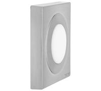 WAGNER Butoir de porte à VISSER ou COLLER au mur - 50 x 50 x 13 mm, corps en zinc moulé sous pression, aspect acier inox, protection en caoutchouc thermostatique, matériel de montage inclus - 15515711