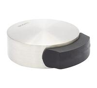 WAGNER Butoir de porte à VISSER ou COLLER au sol - diamètre Ø 50 x 55 x 17 mm, corps en zinc moulé sous pression, aspect acier inox, protection en caoutchouc, matériel de montage inclus - 15511111