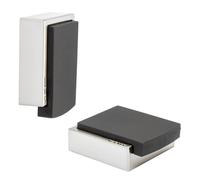 WAGNER Butoir de porte à VISSER ou COLLER au sol ou au mur - 40 x 40 x 13 mm, corps en zinc moulé sous pression, aspect acier inox, protection en caoutchouc, matériel de montage inclus - 15515911