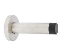 WAGNER Butoir de porte STICK - diamètre Ø 46 x 85 mm, à visser au mur, butoir design en zinc satiné moulé sous pression et caoutchouc thermoplastique, matériel de montage inclus - 15806411
