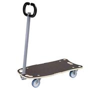 WAGNER Chariot à roulettes MM 1187 I 80 x 40 x 14,5 cm - Charge 300 kg - pour conteneurs empilables Lourds I Timon Pliable I sécurisation de Charge I Surface antidérapante I certifié FSC®- 20118701