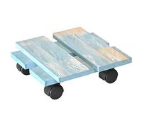 Wagner Chariot de Plantes LOFT Shabby Chic 28 x 28 x 8 cm | pour intérieur, pin | Style rétro en Bois Massif ondulé, certifié FSC®, Brut de sciage, Blanc | Capacité de Charge 100 kg - 20085601