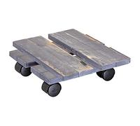 Wagner Chariot de Plantes LOFT Shabby Chic 28 x 28 x 8 cm | pour intérieur, pin | Style rétro en Bois Massif ondulé, certifié FSC®, Brut de sciage, Anth. | Capacité de Charge 100 kg - 20085901