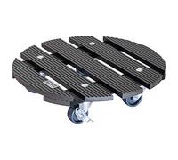 WAGNER Chariot de Plantes WPC Ø 29 x 7 cm | Porte Plante pour intérieur + extérieur | Support Roulant pour Pot en Composite Bois-Plastique, Anthracite, 2 Freins | Capacité de Charge 100 kg - 20052501