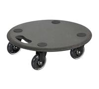 WAGNER Chariot de transport 1610 I Chariot à plateforme noir en MDF I Ø 38 x 11 cm I Charge maximale 250 kg I Roulette de meubles pour déménagement I Planche à roulettes ronde I Roulette de charge