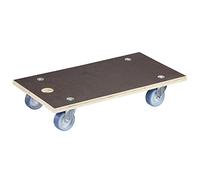 Wagner Chariot de Transport - en Bois stratifié avec poignée - 57,5 x 30 x 11 cm - Charge maximale : 250 kg - pour déménagement - avec roulettes Souples - Planche à roulettes Lourdes avec poignée de