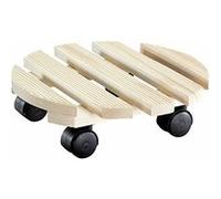 Wagner Support à roulettes pour Pot de Fleur Country Ø 30 x 8 cm pour l'intérieur I Roule Pot en Bois Massif antidérapant certifié FSC®, Naturel I Capacité de Charge 100 kg I Made in EU - 20018101