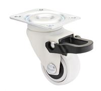 WAGNER Design - 3C - Roulette pivotante/roulette de transport/roulette de meuble - blanche, bande de roulement souple, diamètre Ø 25 mm, frein, charge max. 12 kg - 01232601