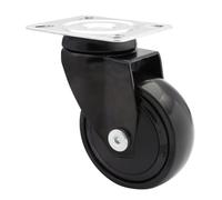 WAGNER Design - 3C - Roulette pivotante/roulette de transport/roulette de meuble - noire, bande de roulement souple, diamètre Ø 75 mm, roulement à billes, charge max. 75 kg - 01227701