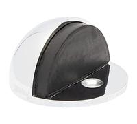 WAGNER design yourself Butoir de porte UFO - diamètre Ø 44 x 25 mm, à visser au sol, butoir en zinc chromé moulé sous pression et caoutchouc thermoplastique, matériel de montage inclus - 15504711