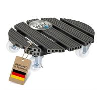 WAGNER Support à roulettes pour pot de fleur WPC Ø 38,5 x 11 cm I intérieur + extérieur I Roule pot en FSC® composite bois-plastique, anthracite I Capacité de charge 150 kg - 20054501