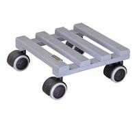 WAGNER Support à roulettes pour pot de fleur CREO 19 x 19 x 8 cm I Pour l'intérieur I Roule pot en bois massif d'hêtre certifié FSC®, gris I Capacité de charge 50 kg I Made in EU - 20080901