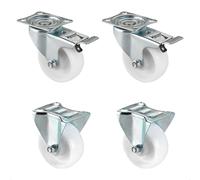 WAGNER Kit de 4 pièces - Ø 75 mm, plaque à visser, 2 roulettes pivotantes et 2 fixes, frein, roulement à rouleaux, force 60 kg chacune - 04007505