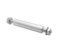 Wagner Matériau de l'essieu pour Roue 320 - Ø 20 x 100 mm, pour Roues avec Trou d'essieu 20 mm, vis M12 x 150 mm, avec écrou et rondelles, Acier galvanisé - 13044300