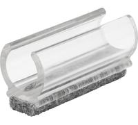 WAGNER Patins de serrage pour tube rond 4 pièces - 50 x 11 / 16 x 16 / 24 mm, feutre 8 mm, plastique transparent - 15069199