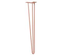 Wagner Pied de Meuble/Pied de Table/Pied en épingle à Cheveux - Hairpin Leg - Style rétro - Acier revêtu cuivre, 12 x 12 x 71 cm, Pied Conique/incliné, Plaque de Montage intégrée - 12827401