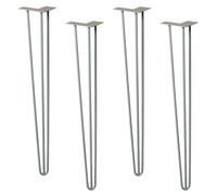 WAGNER Pieds de Meuble/Pieds de Table/Pieds en épingle à Cheveux -Hairpin Legs Lot de 4 Style rétro- Acier revêtu Vintage, 12 x 12 x 71 cm, Pied Conique/incliné, avec Plaque de Montage- 12827704